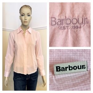 Barbour pink gingham shirt